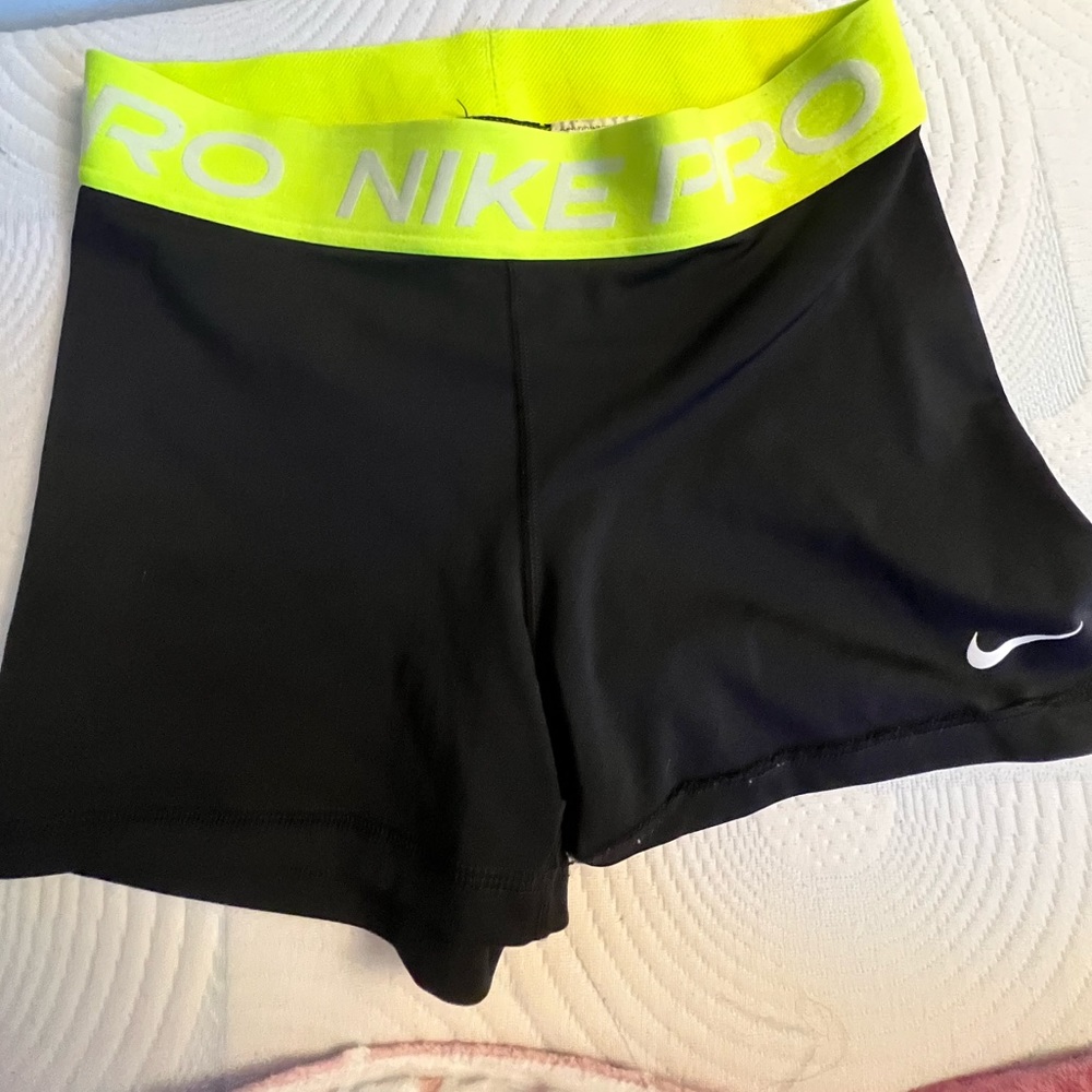 Women Nike pro 3” neon shorts